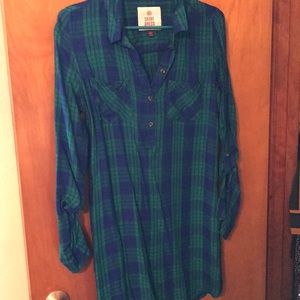 Plaid pull over dress